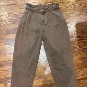 Zara Brown Paperbag Jeans Size US 8 / EUR 40